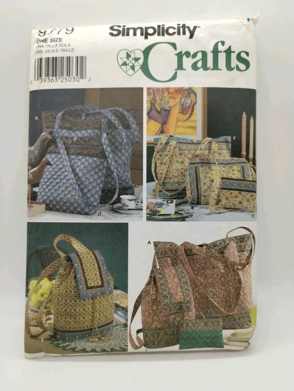 Simplicity Crafts 9779 Tote & Cosmetic Bags, Backpack & Purse Pattern Uncut